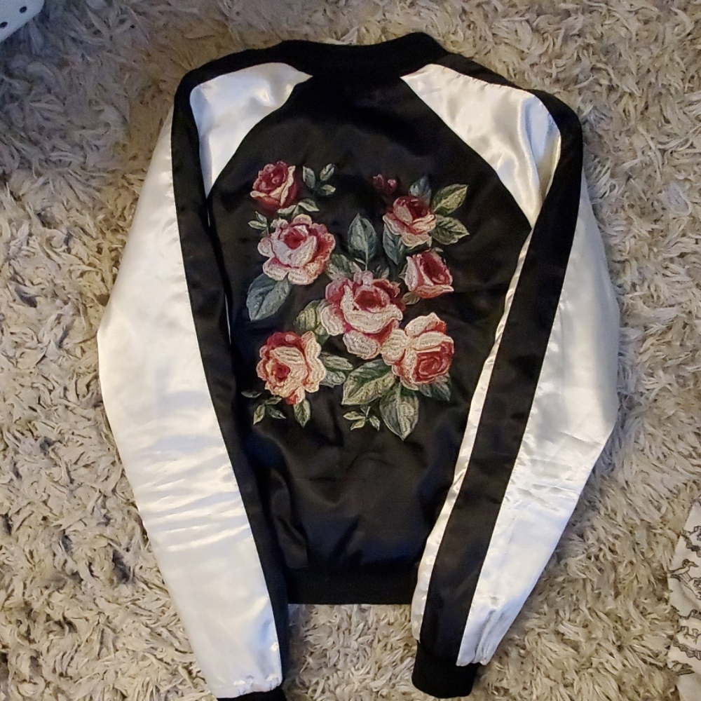 Gorgeous Bomber Jacket with embroidered florals
